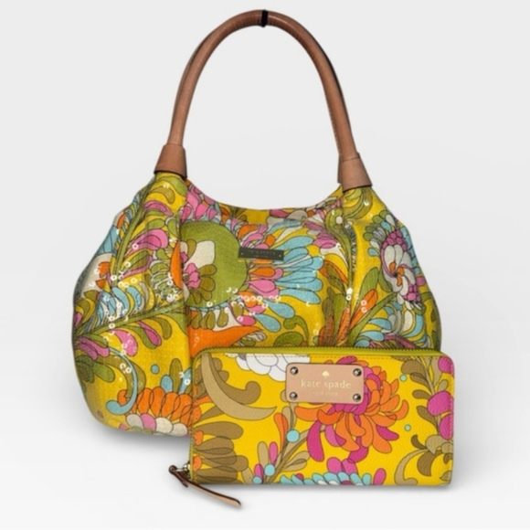 Handbags - Kate Spade Paley Paisley Sequins Karen Tote and Wallet Set
